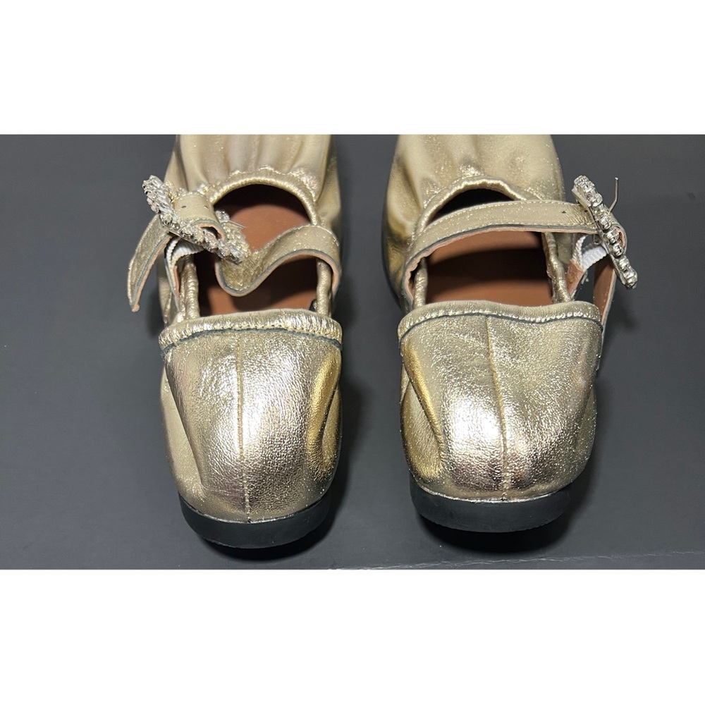 Free People Metallic Gold Mary Jane Flats - Picture 7 of 10